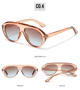 2026 New fashion shield PC frame sunglasses with gradient lenses, thin legs and metal hinges.