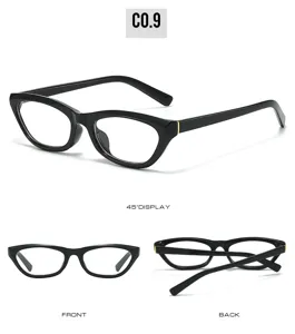 Stijlvolle zwarte cat-eye modebril met chique metalen accenten voor dagelijks gebruik.