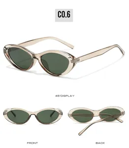 Vintage oval sunglasses for women, trendy cat eye shades, retro chic street style eyewear.