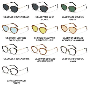 2026 new women's oval metal sunglasses small frame trendy sun glasses street style eyewear