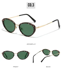 2026 new oval metal sunglasses for women, trendy small frame chic street style sun glasses.