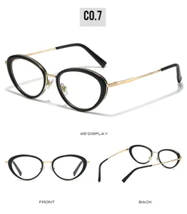 Trendy oval metal sunglasses for women with stylish small frame design and chic street style.