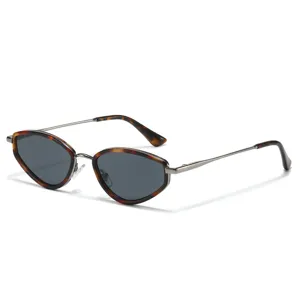 Trendy cat eye sunglasses for women men narrow frame UV protection retro tortoise eyewear