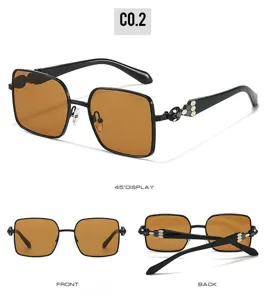 Fashion square oversized sunglasses for women, UV400 protection vintage shades, chic eyewear.