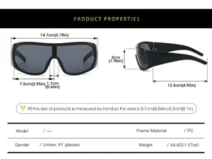 Fashion oversized sports cycling sunglasses shield wrap around UV protection casual eyewear