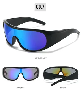 Trendy oversized shield sunglasses fashion sports cycling large frame sun glasses for women