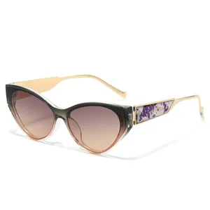Fashion gradient cat eye sunglasses for women men, modern trendy uv protection luxury glasses
