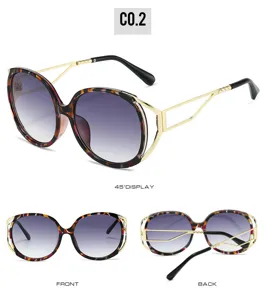 2026 Cross-Border Large Frame Oval Fashion Sunglasses Women Vintage Gradient Shades Street Style