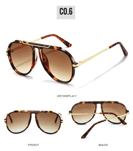 Vintage square tortoise shell sunglasses with gold metal double bridge and gradient lenses.