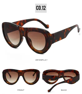 Occhiali da sole maschera tartarugati oversize da donna, occhiali moda ovali di tendenza.