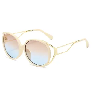 Oversized round fashion sunglasses for women, gradient lenses, chic street style eyewear.