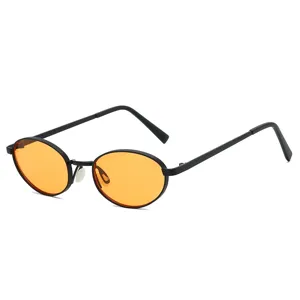 Unisex Retro Metal Oval Frame Sunglasses Vintage Small Sun Glasses For Men Women Fashion Outdoor Eyewear UV400