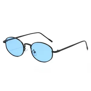 Unisex Oval Sunglasses Retro Minimalist Metal Frame UV400 Protection Fashion Eyewear For Driving Travel Party Daily Wear