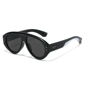 Trendy oversized black sunglasses for men and women, stylish hip-hop street fashion eyewear shades.