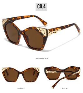 Stylish tortoiseshell cat-eye sunglasses for women with gold metal temple accents.