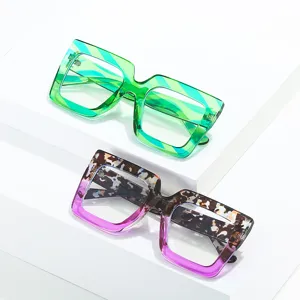 Lunettes de mode pour femmes grand cadre anti-lumiere bleue epais carre image principale