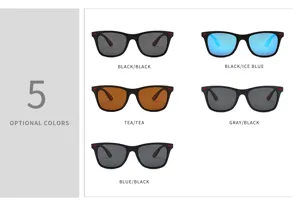 Polarized sunglasses for men and women, TR90 frame with 5 optional color variants.