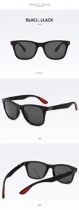 Classic polarized sunglasses for men and women, stylish black frame for driving daily.