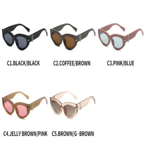 Retro cat eye zonnebril voor dames en heren, hippe stijlvolle brillen voor op straat.
