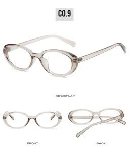 Trendy retro cat eye clear glasses stylish translucent brown frame eyewear for daily wear