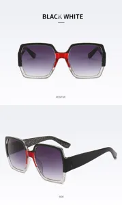 Lunettes de soleil tendance à grande monture carrée avec de superbes verres dégradés.