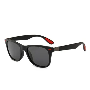 Unisex polarized sunglasses with TR90 frame, classic black design for driving and outdoor.