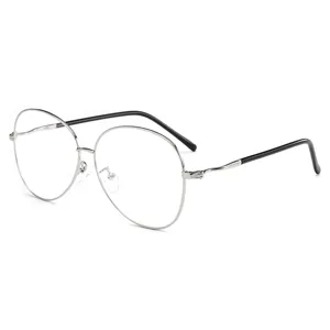 Minimalist Metal Optical Glasses Frame Unisex Vintage Oval Plain Glasses Fashion Eyewear For Men Women