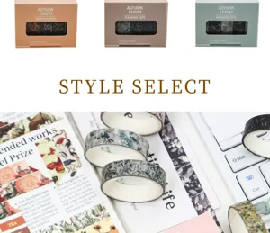 Herfstbladeren washi tape detailweergave, decoratieve briefpapier plakband showcase, 10mm.