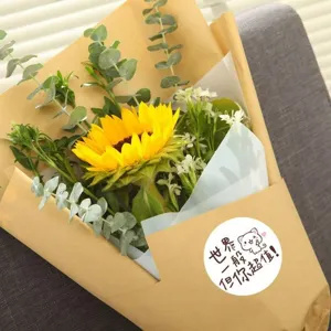 Süßes Deko-Aufkleber-Detail mit kreativem Text und niedlichem Katzen-Grafikdesign.
