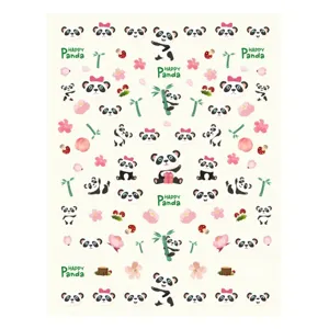 Schattige panda nagelstickers, stijlvolle 5D reliëf DIY nail art decoratiebladen voor jou.