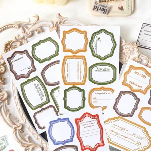 Vintage label stickers set, minimalistische DIY decoratieve klevende stickers voor planners.