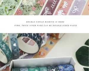Set de rubans adhésifs Washi décoratifs pour journal intime bricolage loisirs créatifs.