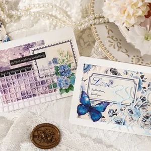 Set carte diario floreale vintage, materiale scrapbooking botanico romantico estetico.