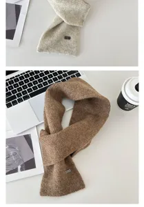 Knitted crossover short scarf winter warm neck warmer wool blend winter fashion accessory