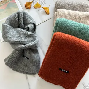 Winter Warm Thickened Solid Color Scarf Soft Acrylic Minimalist Casual Neck Warmer Fashion Shawl For Men Women