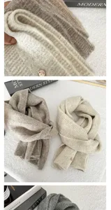 Cozy knit winter scarf for women and men, soft solid color casual warm neck wrap accessory.