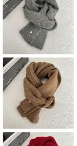Cozy knitted winter scarf for women and men, solid color soft warm lazy style neck warmer.