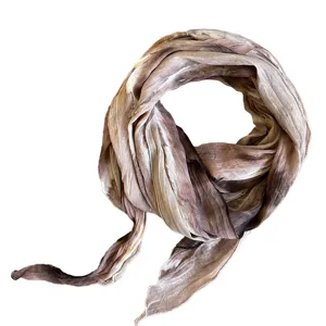 Women tie-dye linen scarf lightweight casual long crinkle shawl for spring autumn travel