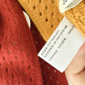 Detail view of high quality 100% pure wool knitted triangular scarf material texture