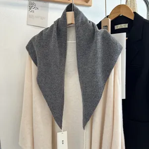 Koreanischer Stil einfarbig Wolle Dreieckschal Herbst Winter warm weich Nackenschutz