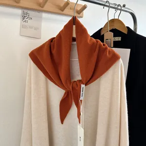 Orange Wolle Dreieckstuch Damen Winter warm einfarbig stilvoll Halstuch weich kuschelig 100% Wolle