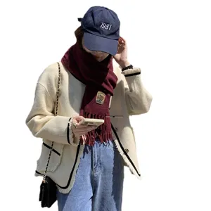 Solid color winter warm imitation cashmere scarf for women stylish casual winter accessory