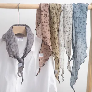 Süßes Blumenmuster Dreiecktuch Damen Mode Haarband Stirnband Halstuch
