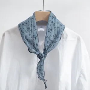 Baumwolle blumenmuster dreieckstuch halstuch damen, schickes sommer hemd accessoire stil.