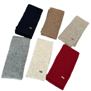 Cozy wool-blend knit neck warmer short scarf multi-color set for winter daily wear.