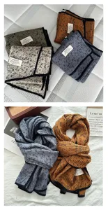 Autumn winter new Korean floral cotton linen scarf women retro versatile shawl fashion wrap