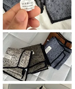Cotton linen floral scarf multi-color winter shawl fashion retro women accessory detail view.