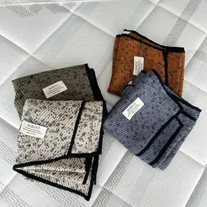 Autumn winter floral cotton linen scarf shawl multi color versatile fashion women accessory