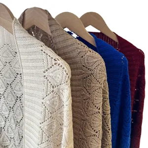 Womens Spring Summer Knitted Hollow Shawl Elegant Cardigan Air-conditioned Room Cape