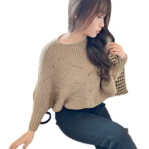Damen Strick Cape Fledermausärmel Pullover gemütlich lässig Oberbekleidung stylisches Top